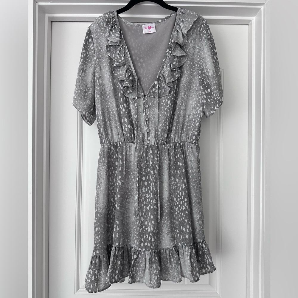 Ruffle V-Neck Dress